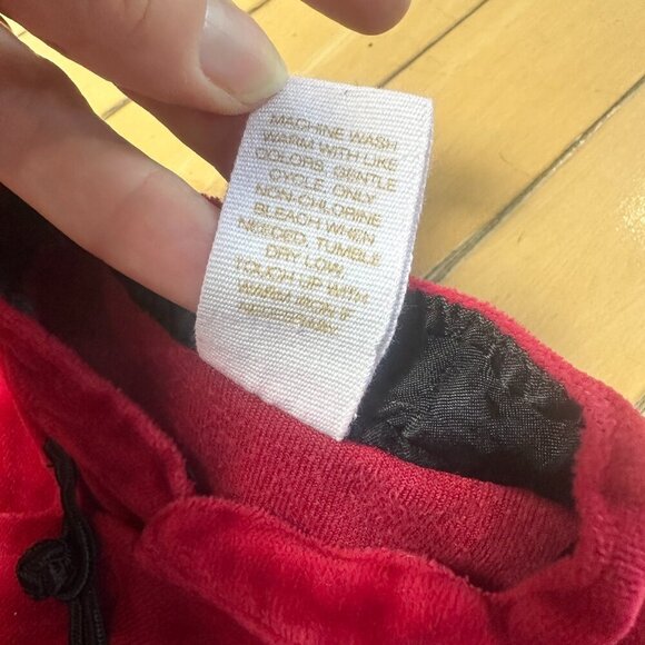 Vintage BABY GAP Red Velour Dress Size Large 12-18 Months w/ Frog Button Details - Picture 5 of 7